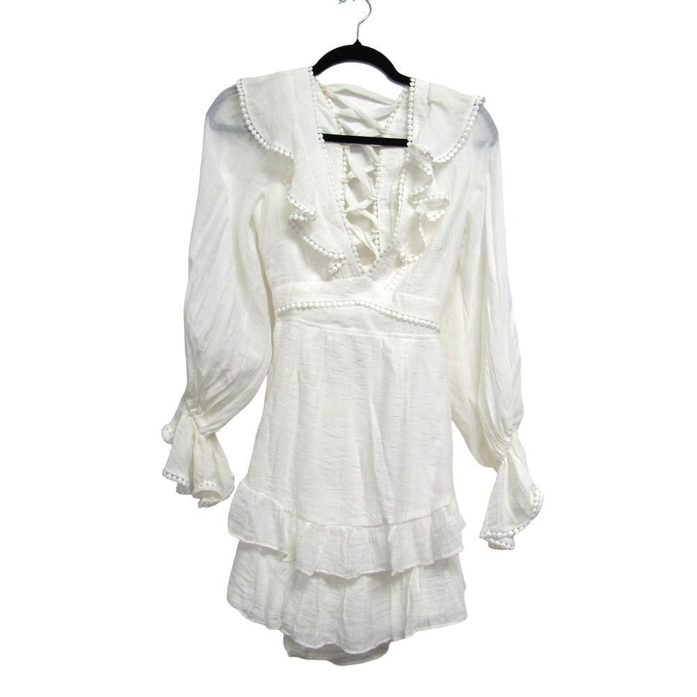 SAINTS + SECRETS FOR HELLO MOLLY WANT TO WARN YOU DRESS WHITE SMALL - Picture 3 of 5